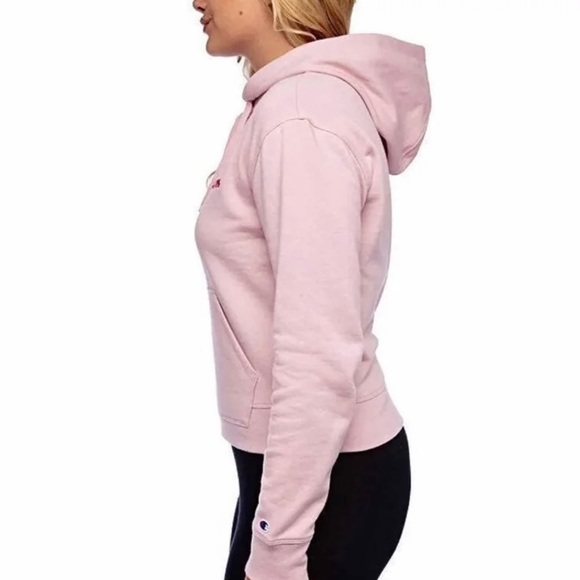 NWT Champion Long Sleeve Pink Logo Embroidered Hoodie Sweatshirt Size Medium - Picture 8 of 15